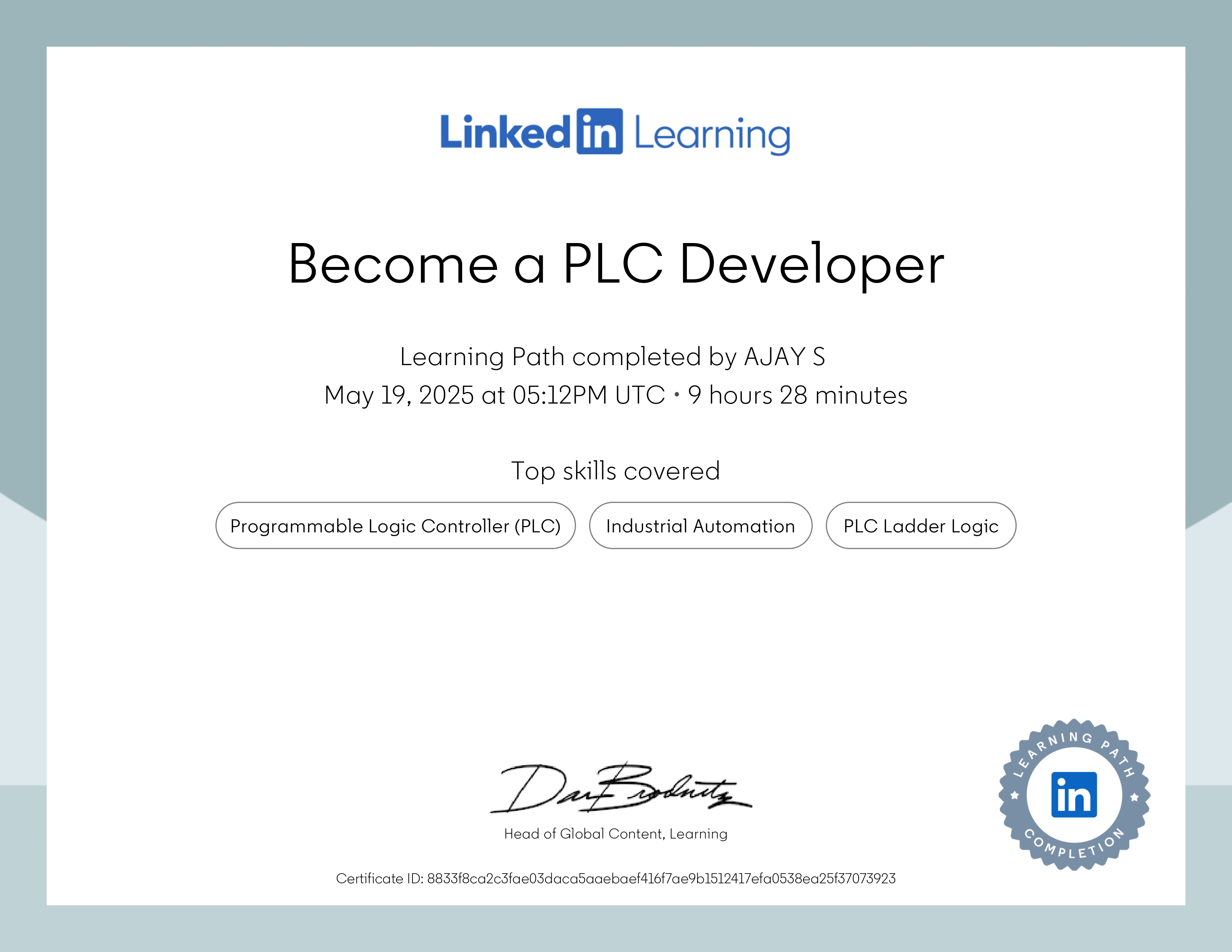 Certificate 20